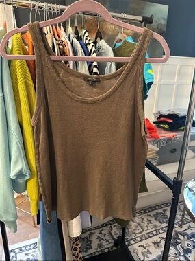 Massimo Dutti Brown Sleeveless Tank Top